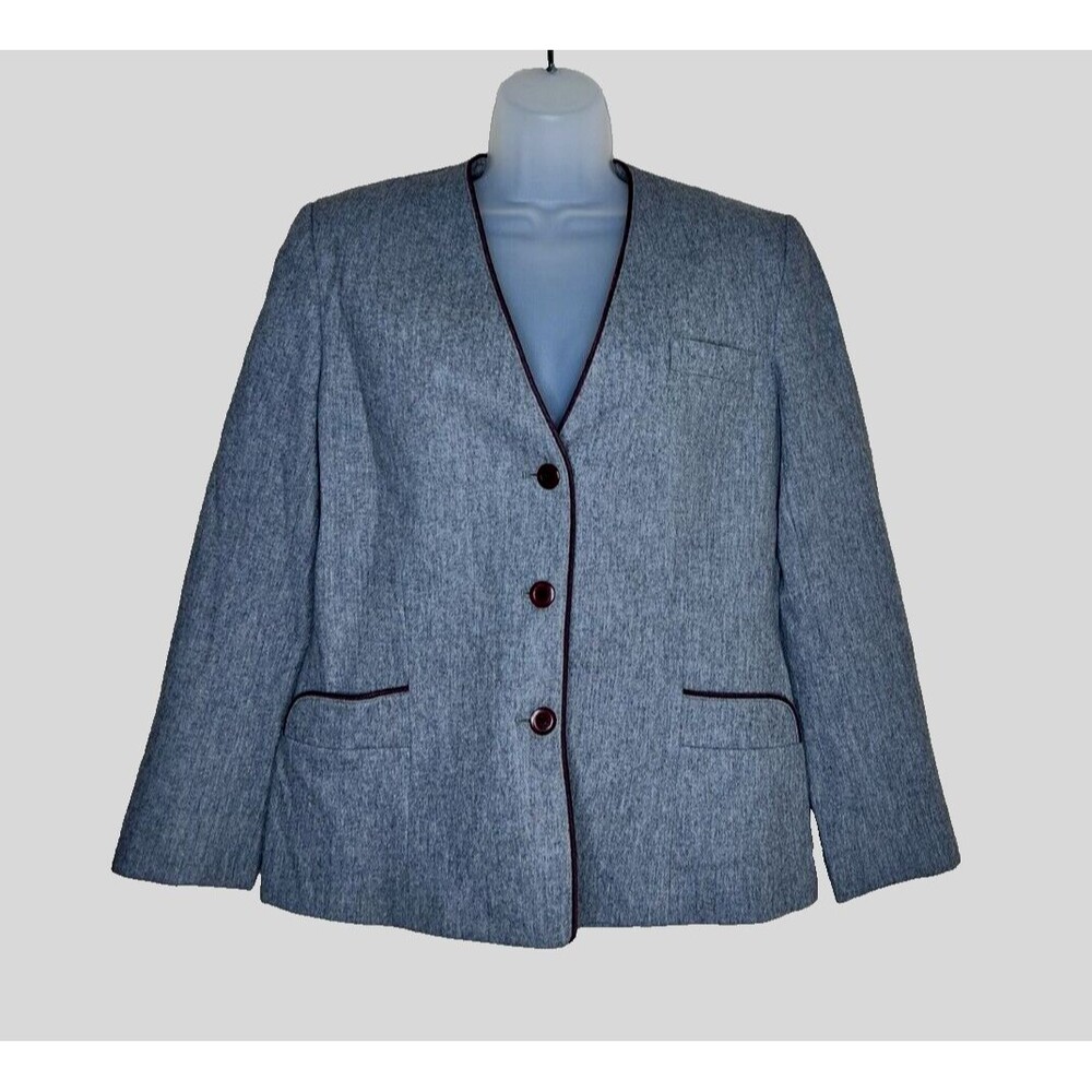 Vintage Daniel For Spellbound Women's Blazer Gray Wool Blend Size 12 USA